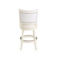 White Faux Leather Bristol Swivel Counter Stool