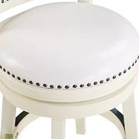 White Faux Leather Bristol Swivel Counter Stool