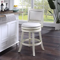 White Faux Leather Bristol Swivel Counter Stool