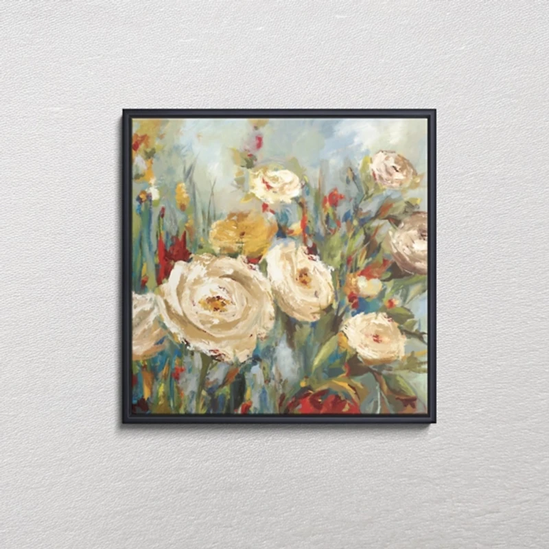 Calico Fields Black Framed Canvas Art Print, 18x18