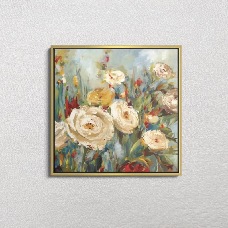 Calico Fields Gold Framed Canvas Art Print