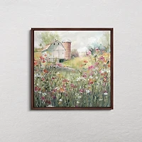 Farm in Bloom Framed Canvas Art Print
