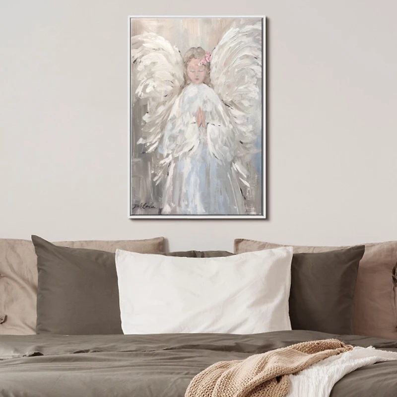 My Angel White Framed Canvas Art Print