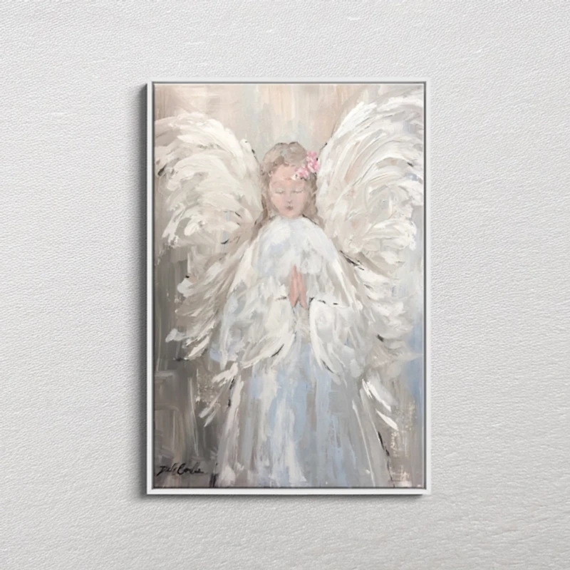 My Angel White Framed Canvas Art Print