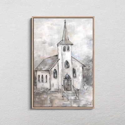 Light Within Tan Framed Canvas Art Print