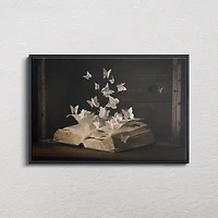 Butterfly Pages Framed Canvas Art Print