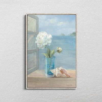 Coastal Flower White Frame Canvas Art Print, 26x40