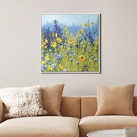 Joyful in July White Framed Canvas Art Print