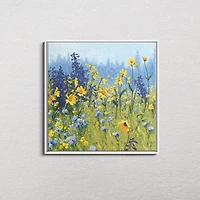 Joyful in July White Framed Canvas Art Print