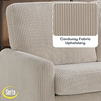 Davina Beige Upholstered Convertible Loveseat