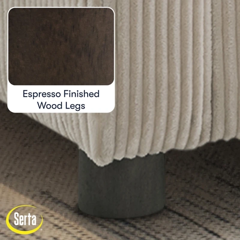 Davina Beige Upholstered Convertible Loveseat