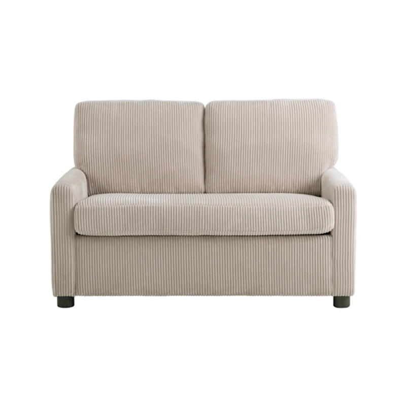 Davina Beige Upholstered Convertible Loveseat