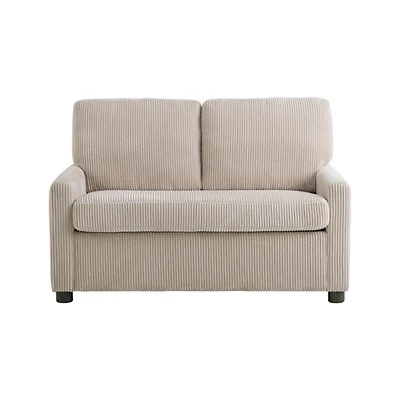 Davina Beige Upholstered Convertible Loveseat
