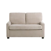 Davina Beige Upholstered Convertible Loveseat