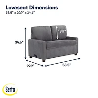 Davina Gray Upholstered Convertible Loveseat