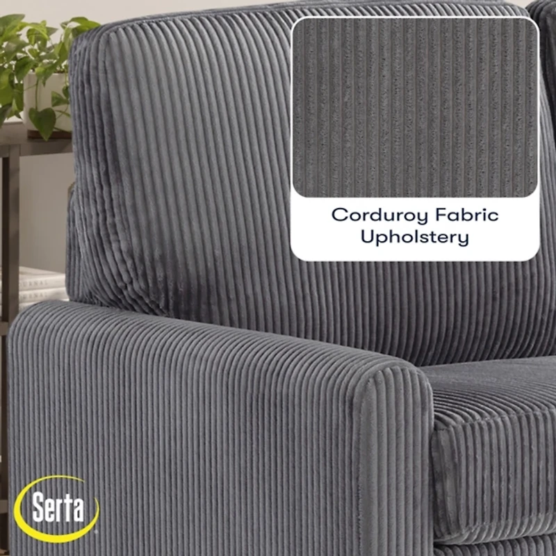 Davina Gray Upholstered Convertible Loveseat