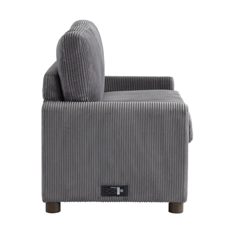 Davina Gray Upholstered Convertible Loveseat