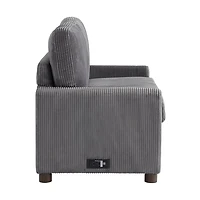 Davina Gray Upholstered Convertible Loveseat