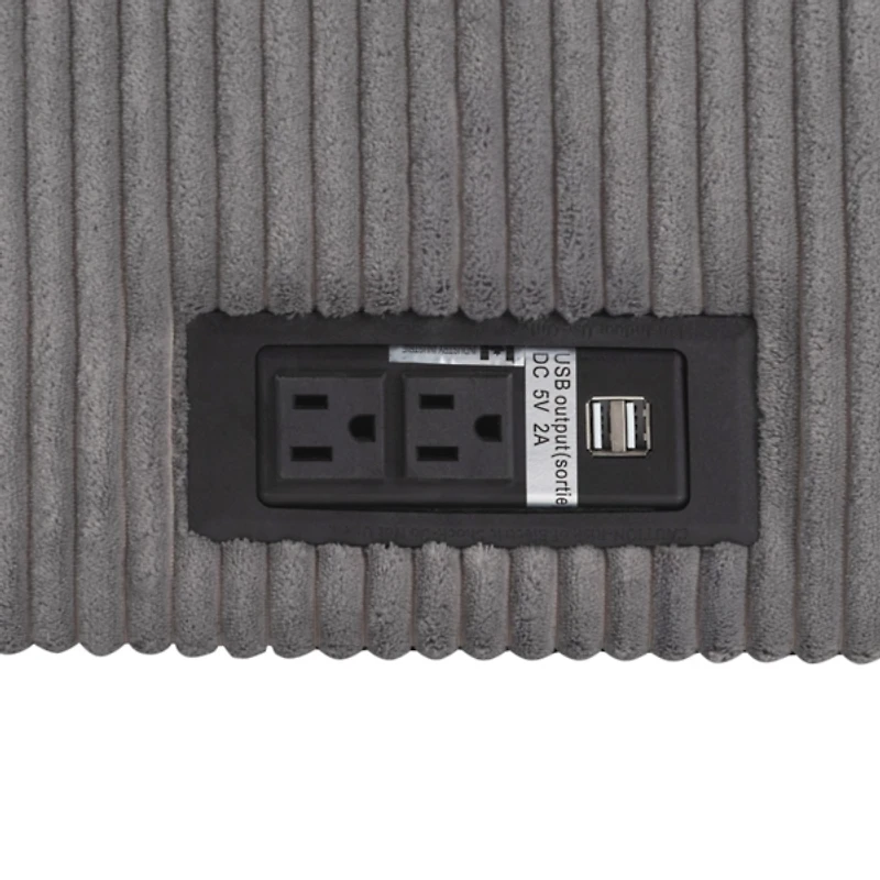 Davina Gray Upholstered Convertible Loveseat