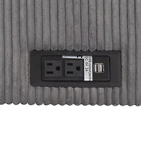 Davina Gray Upholstered Convertible Loveseat