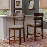 Brown Wood Drury Counter Stools, Set of 2