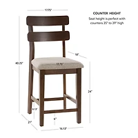 Brown Wood Drury Counter Stools, Set of 2