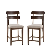 Brown Wood Drury Counter Stools, Set of 2