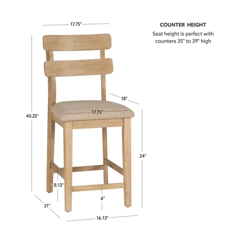 Natural Wood Drury Counter Stools, Set of 2