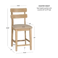 Natural Wood Drury Counter Stools, Set of 2