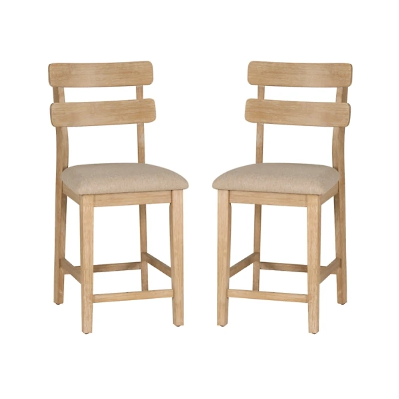 Natural Wood Drury Counter Stools, Set of 2