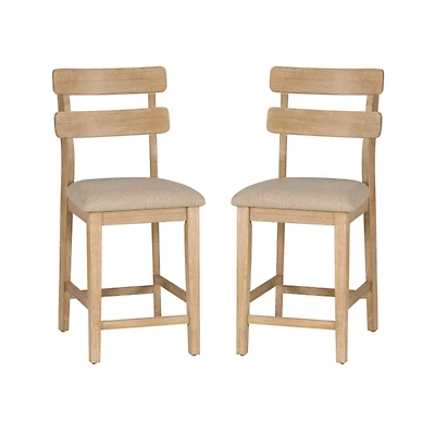Natural Wood Drury Counter Stools, Set of 2