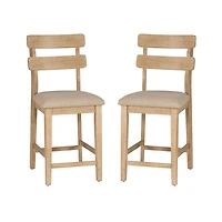 Natural Wood Drury Counter Stools, Set of 2