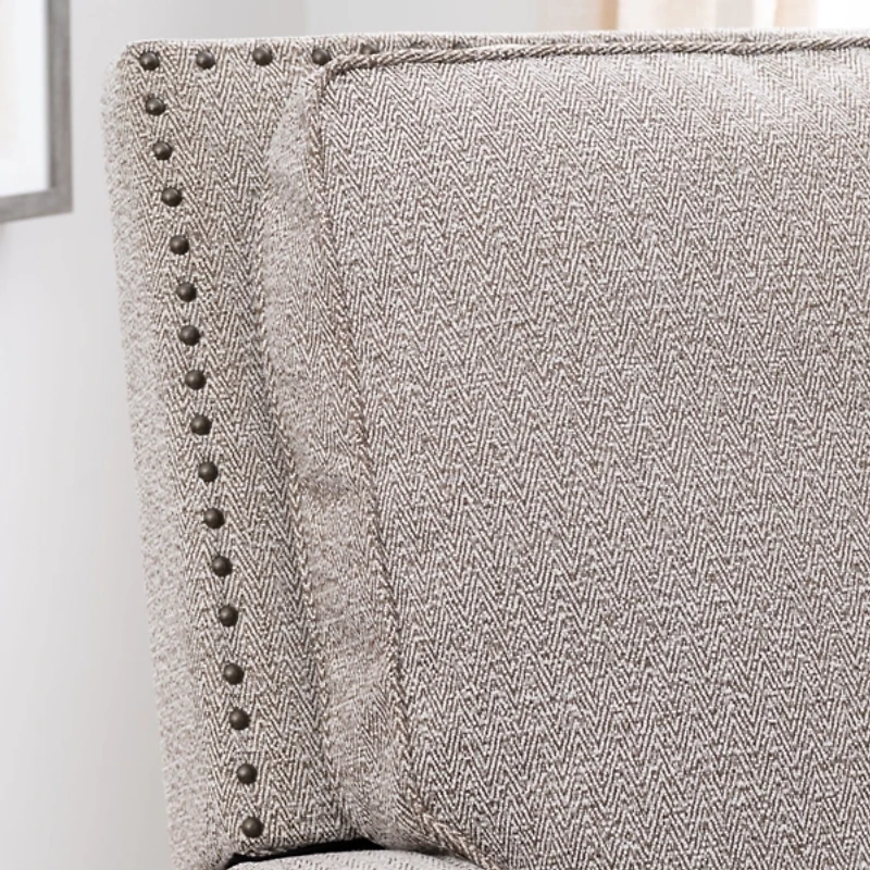 Gray Upholstered Push-Back Cerone Recliner