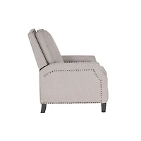 Gray Upholstered Push-Back Cerone Recliner