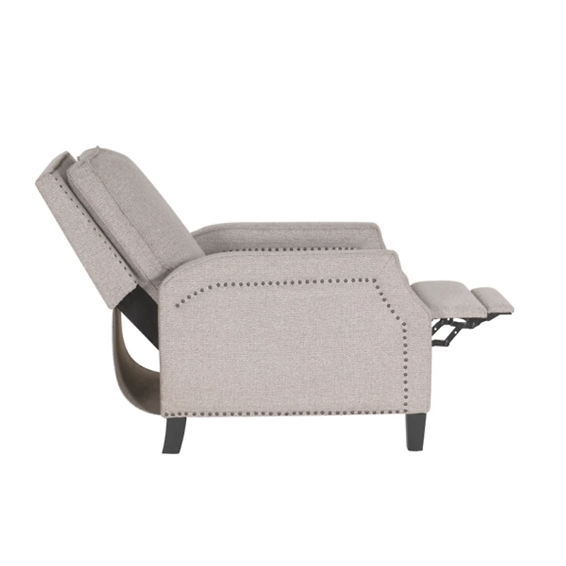 Gray Upholstered Push-Back Cerone Recliner