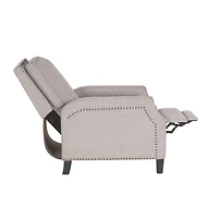 Gray Upholstered Push-Back Cerone Recliner