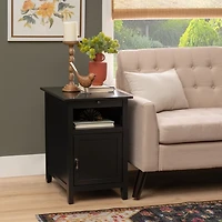Black Wood Birkdale Charging End Table