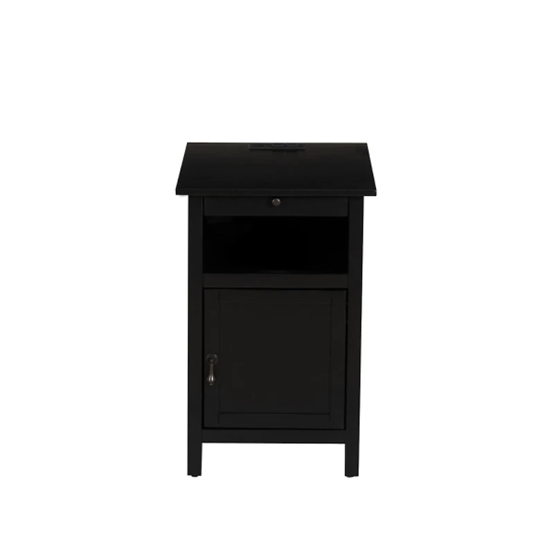 Black Wood Birkdale Charging End Table