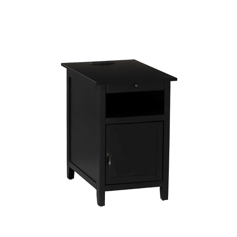 Black Wood Birkdale Charging End Table