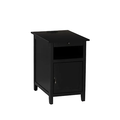 Black Wood Birkdale Charging End Table