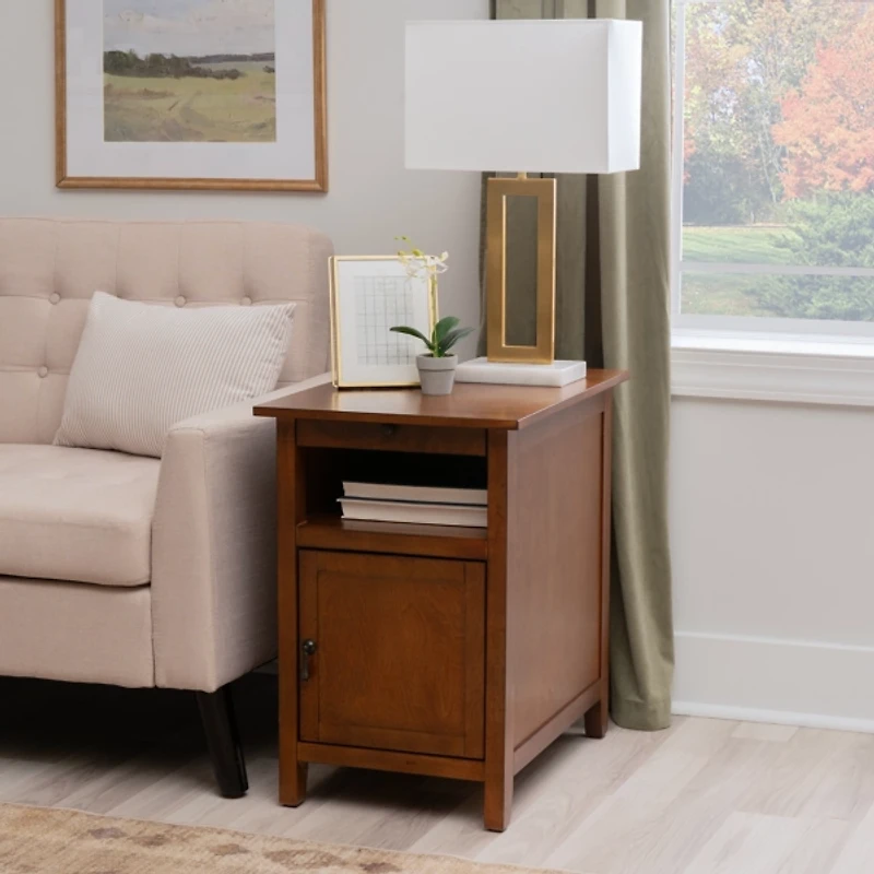 Hazelnut Wood Birkdale Charging End Table