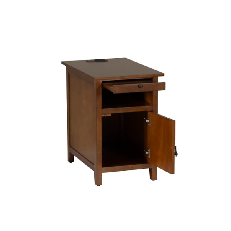 Hazelnut Wood Birkdale Charging End Table