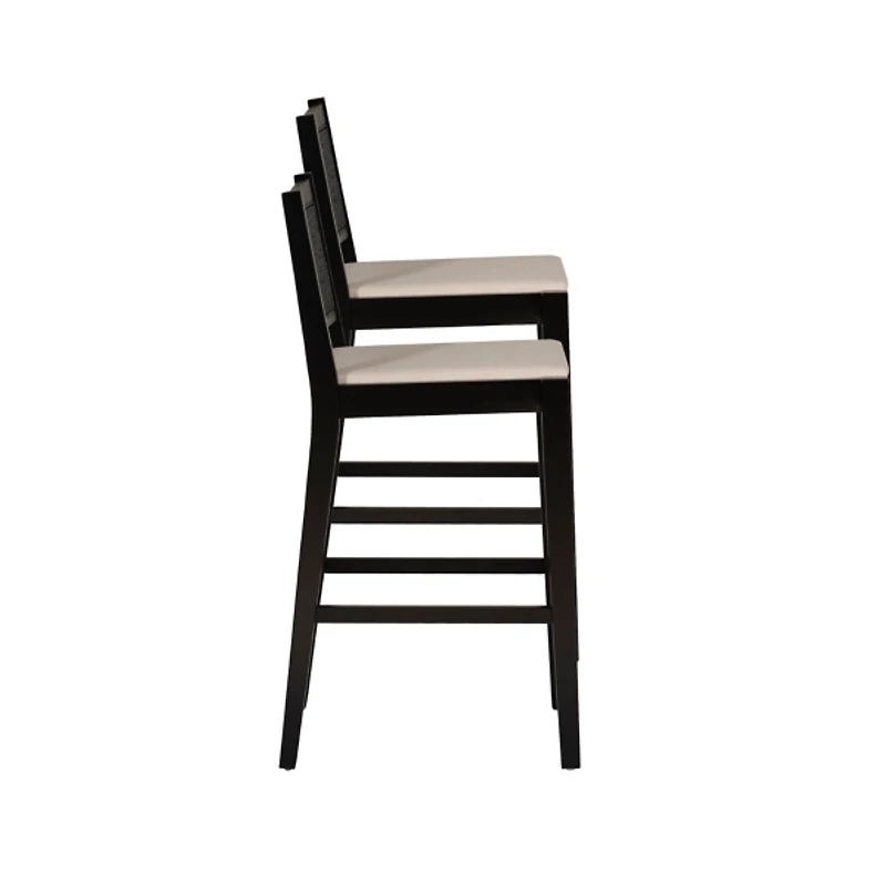 Black Cane Bauer Bar Stools, Set of 2