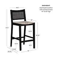 Black Cane Bauer Bar Stools, Set of 2