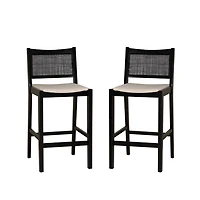 Black Cane Bauer Bar Stools, Set of 2