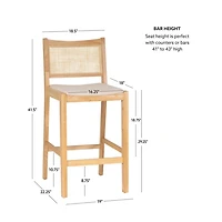 Natural Cane Bauer Bar Stools, Set of 2