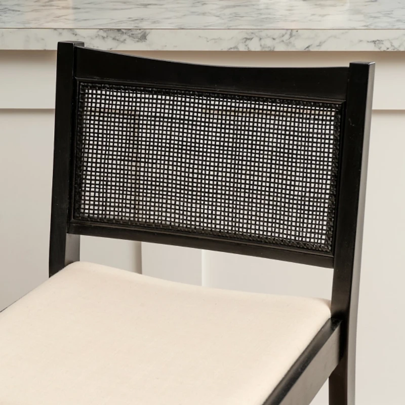 Black Cane Bauer Counter Stools, Set of 2