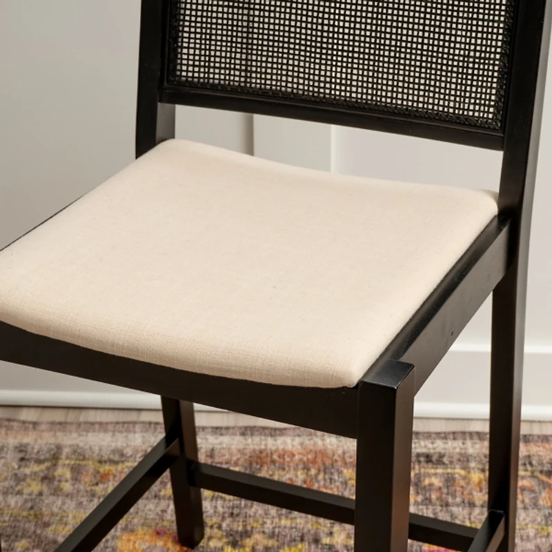 Black Cane Bauer Counter Stools, Set of 2