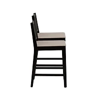 Black Cane Bauer Counter Stools, Set of 2