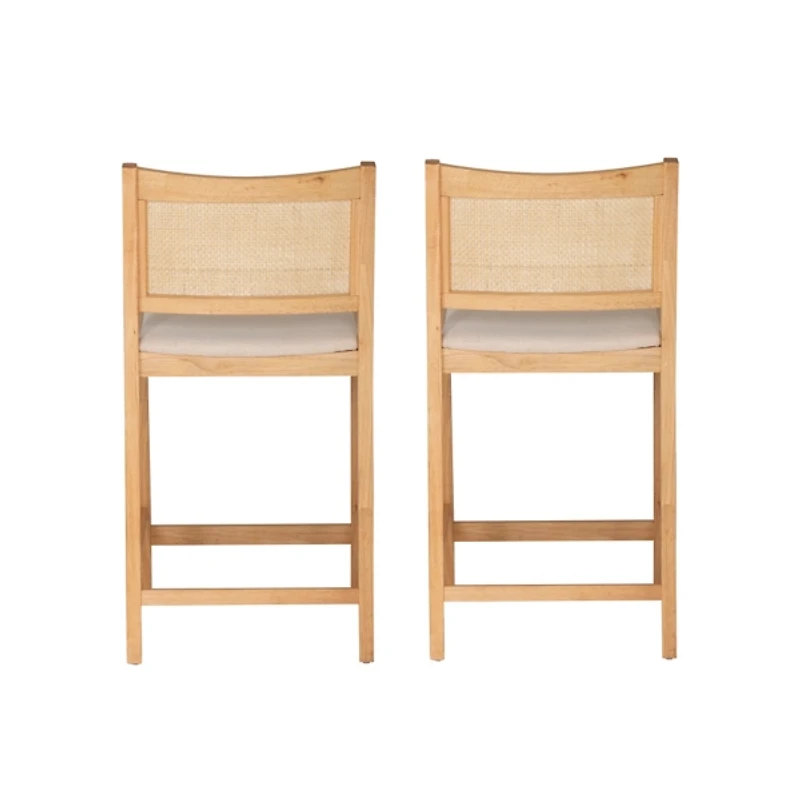 Natural Cane Bauer Counter Stools, Set of 2